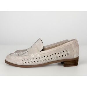 J. Jill Women's 11 Lucille Loafers Dusty Peach Woven Leather Suede Slip On Shoes